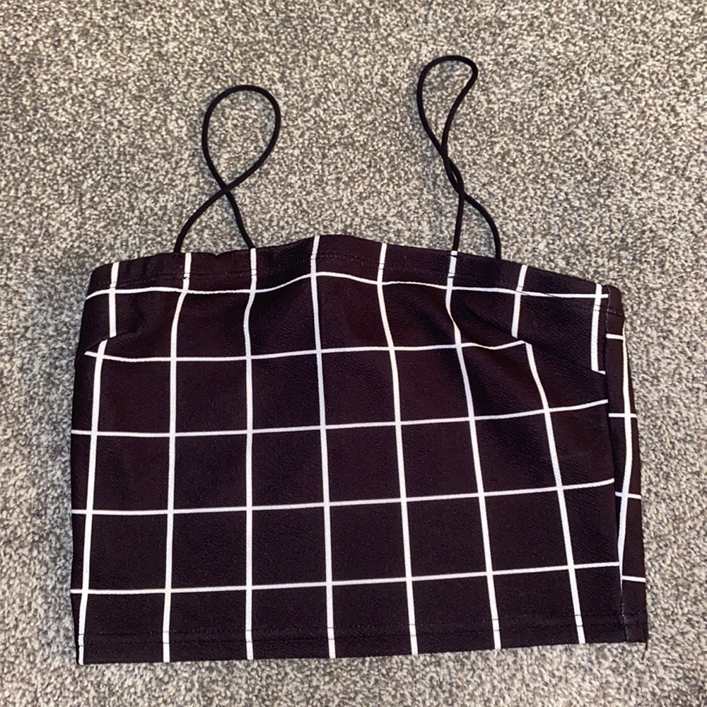 Black and white XS Shein crop top
